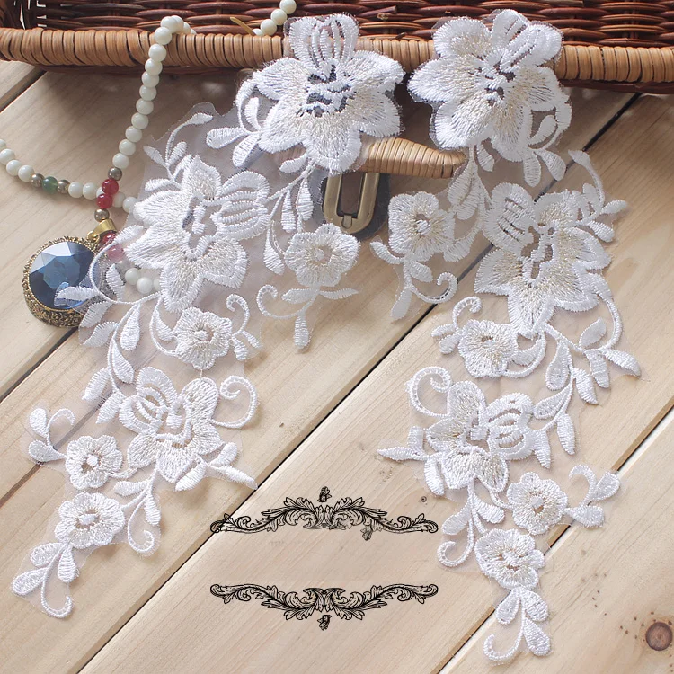 20 шт. кружевные нашивки для свадебного платья 24 х10 см | Дом и сад