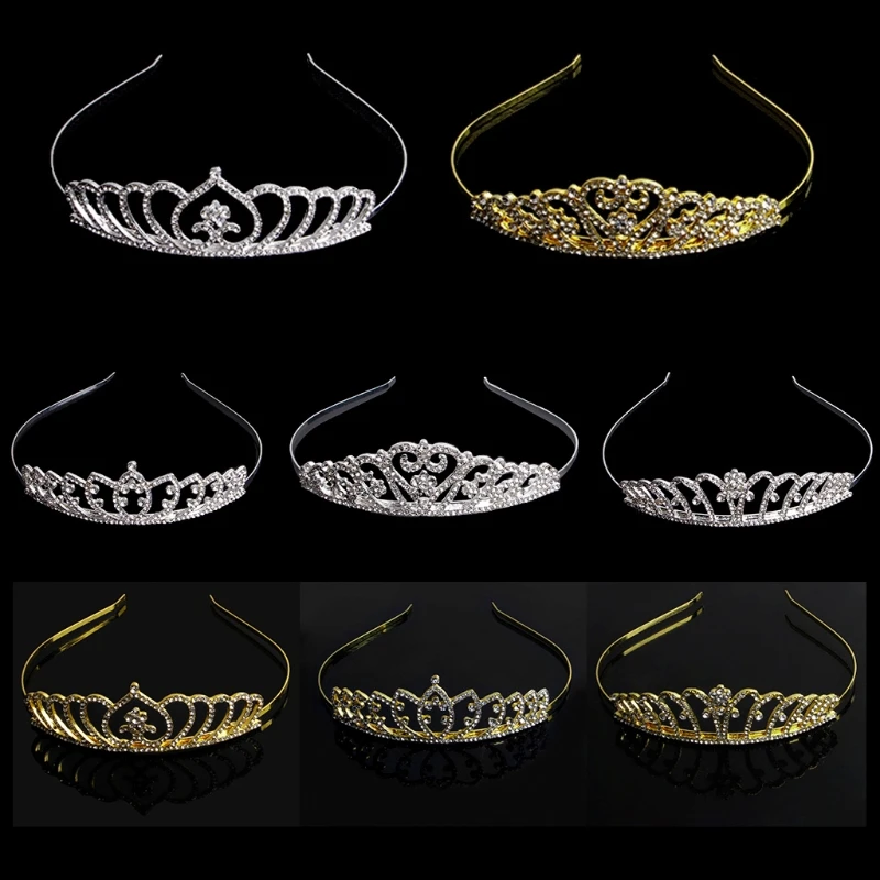 Тиара с кристаллами корона украшения для волос стразы Свадебная вечеринка