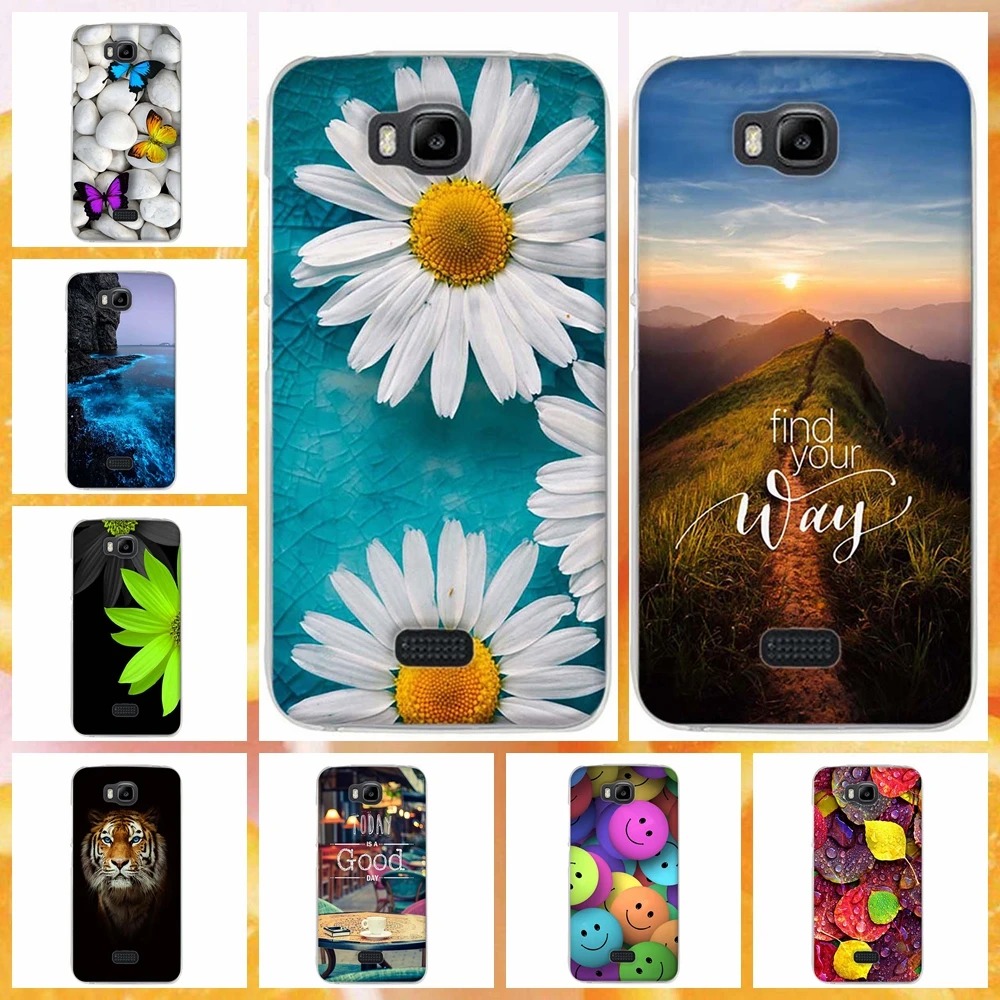 Чехол для Huawei Honor Bee/Huawei Y5C роскошный окрашенный Мягкий силиконовый чехол накладка Y541 с цветами телефона|case