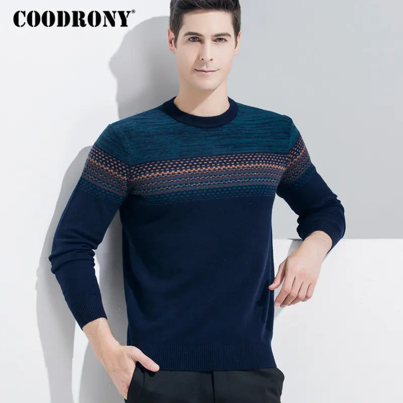 Свитер COODRONY для мужчин кашемировый свитер 2018 зимний Рождественский плотный