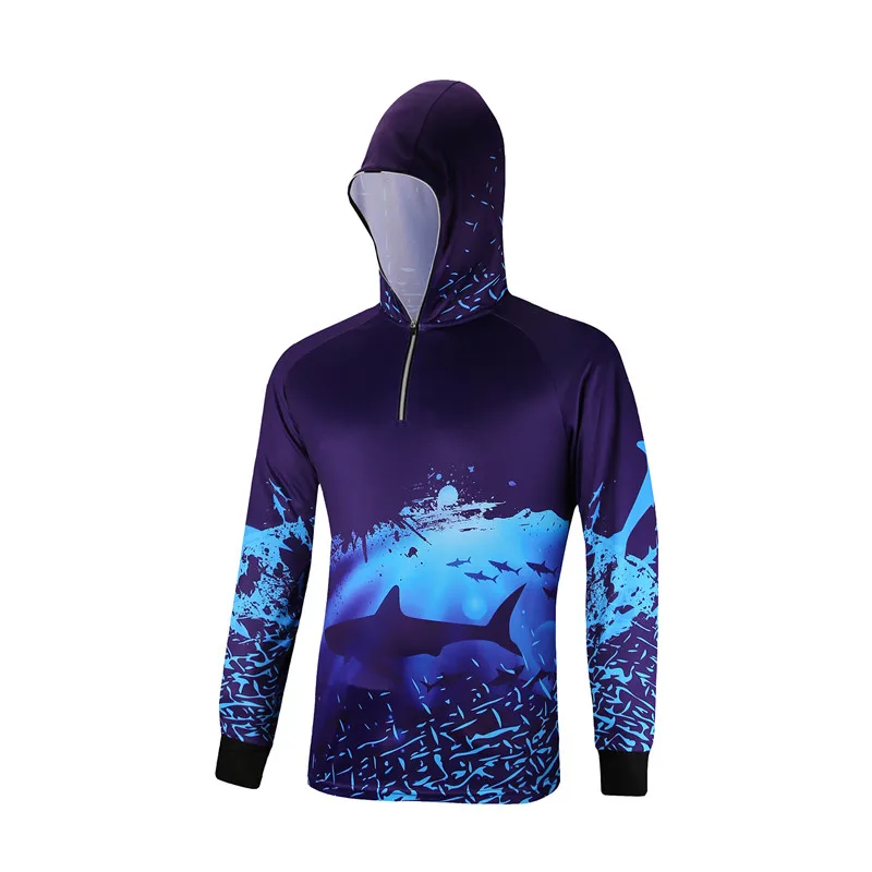 New Outdoor sport mens fishing clothes breathable quick dry Anti UV 40+ Anti-mosquit long sleeve hooded women fishing Shirts
