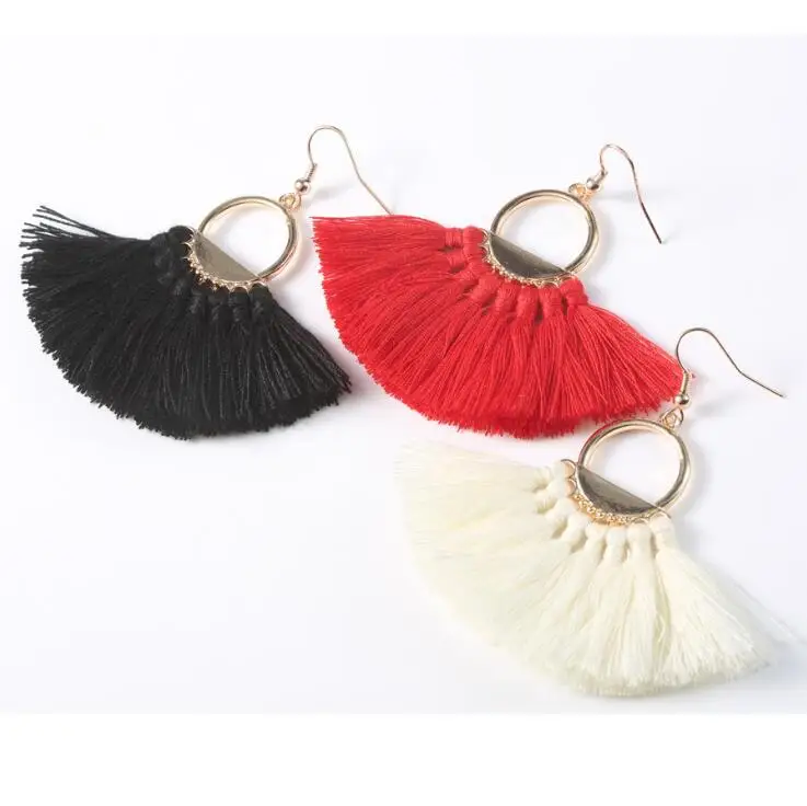 Оригинальный дизайн Чешский Мода вентилятор руководство кисточкой серьги