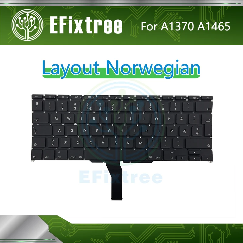 Норвежская раскладка клавиатуры A1465 A1370 для Mabook Air 11 'без подсветки 2011 2012 2013 2014 2015 EMC 2471 2558 2658