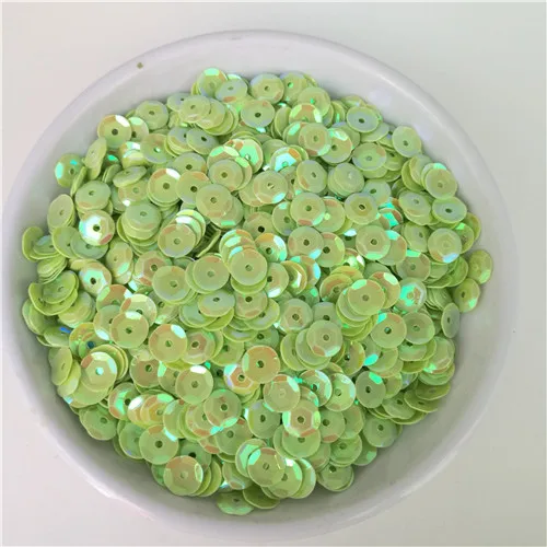 apple green 6 мм Серебристые цвета ПВХ круглая чашка свободная тесьма с пайетками для шитья Свадебное Ремесло женская одежда платье DIY аксессуары - Цвет: apple green