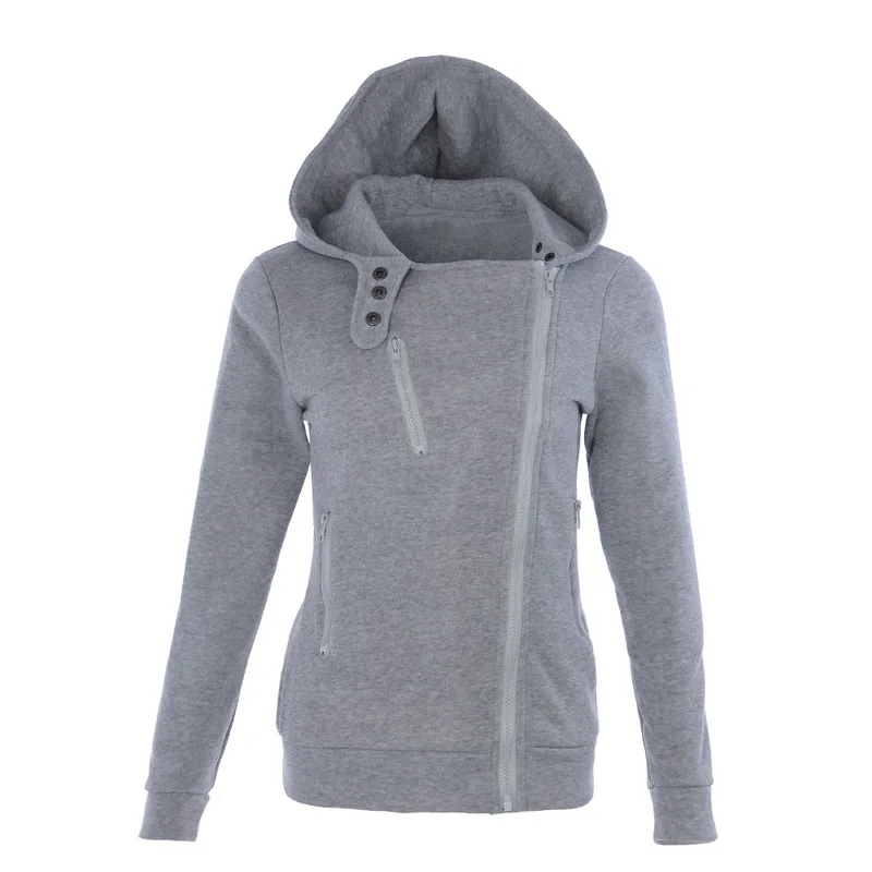 grey Laamei модные на молнии Перемычка Hoody Весна с длинным рукавом толстовки Толстовка для женщин куртки женские Harajuku кофты - Цвет: grey