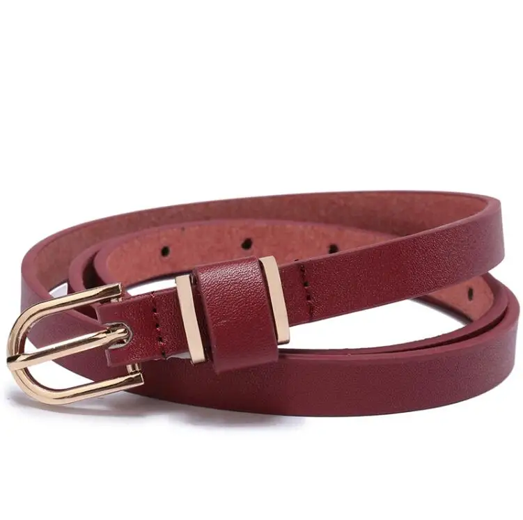 women1.5-Red Женский облегающий ремень из микрофибры с серебряной полированной пряжкой, однотонное официальное Повседневное платье, 7 цветов на выбор - Цвет: women1.5-Red