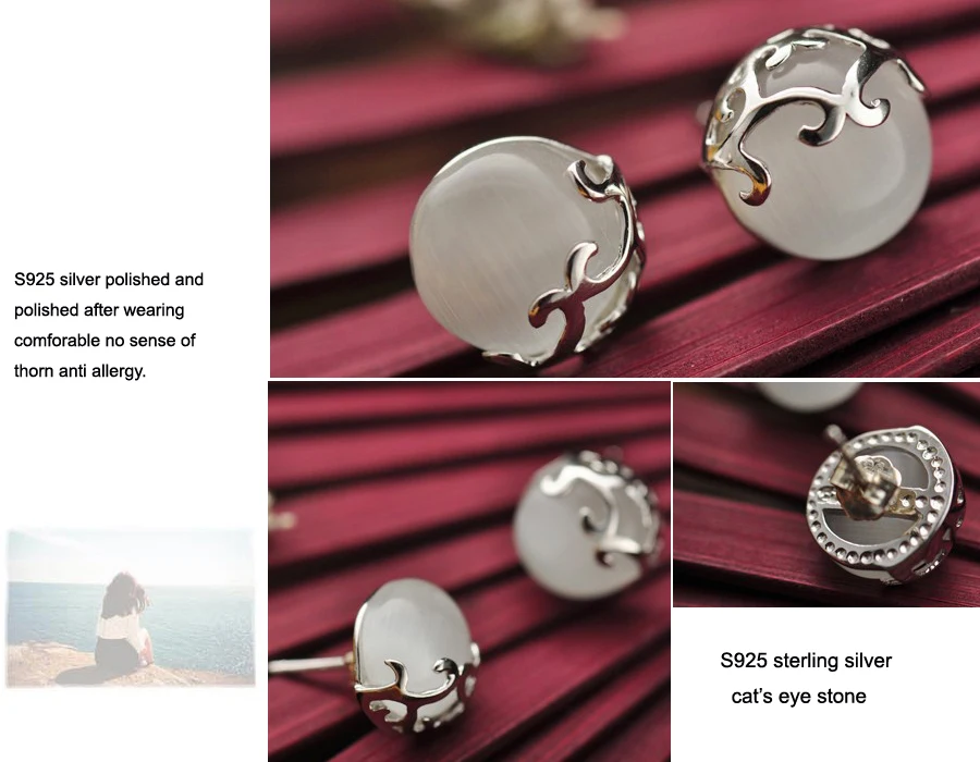 

Real 925 Sterling Silver Jewelry Sets With White Opal Stone