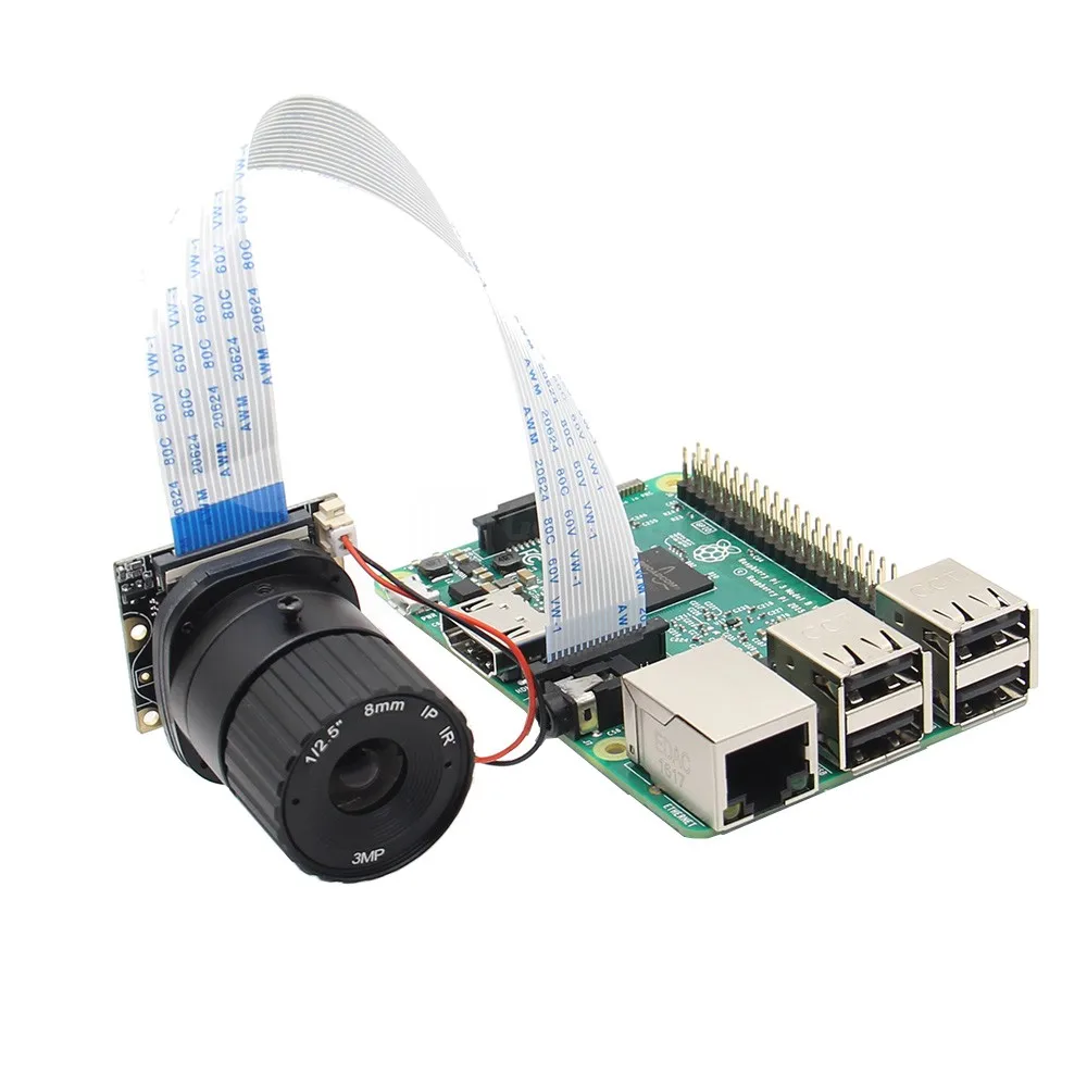 Raspberry Pi камера/5MP 8 мм фокусное расстояние ночное видение NoIR камера доска с IR-CUT для Raspberry Pi 3 Model B/2B/B+/Zero(w