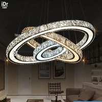 stainless steel round led circular living room dining modern minimalist hotel rooms chandeliers xxt 009