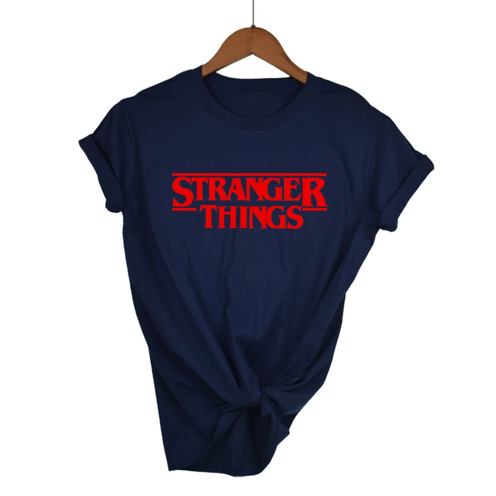 Женская свободная футболка STRANGER THINGS летняя хлопковая с короткими рукавами и