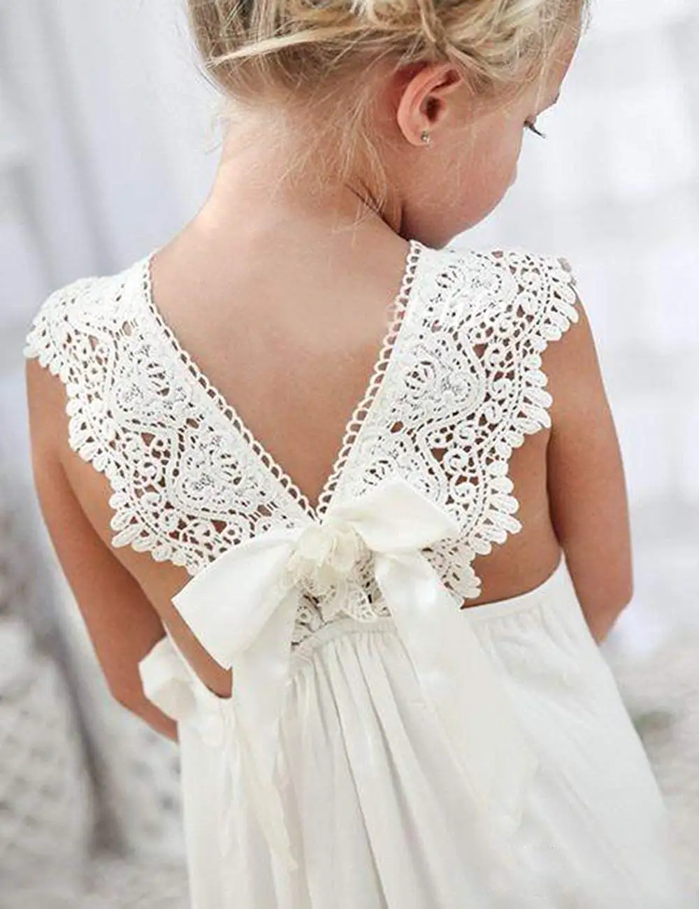 Lace Flower Girls Dresses White Ivory Country Wedding Kids Dress Beach First Communion Princess | Свадьбы и торжества
