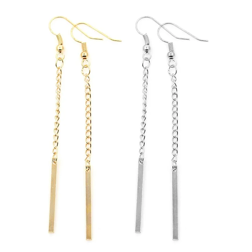 Серьги в стиле панк из цинкового сплава Популярные Простые Длинные серьги крючки