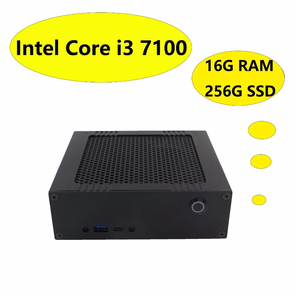 Icelemon высокое Класс Intel Core i3 7100 Mini PC с 16 г DDR4 Оперативная память 256 SSD! Wi Fi и BT HD Graphics 630