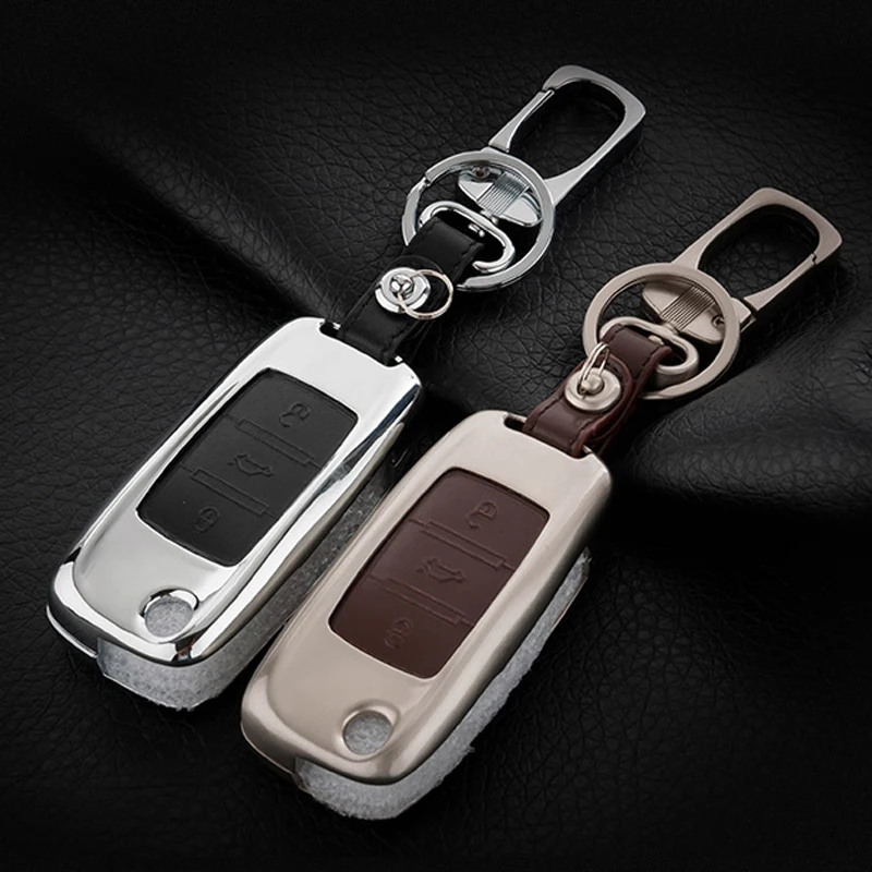 Фусу цинковый сплав + кожа Ключи чехол В виде ракушки сумка для Skoda Octavia Fabia Rapid Superb