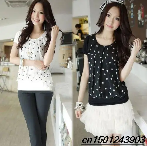 2014 новый летний женская мода блузки топы с коротким рукавом шифона рубашку