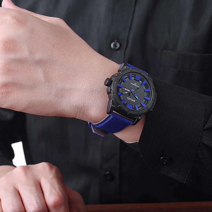 Smael лидер продаж брендовые военные часы мужские Модные Повседневные парусиновые