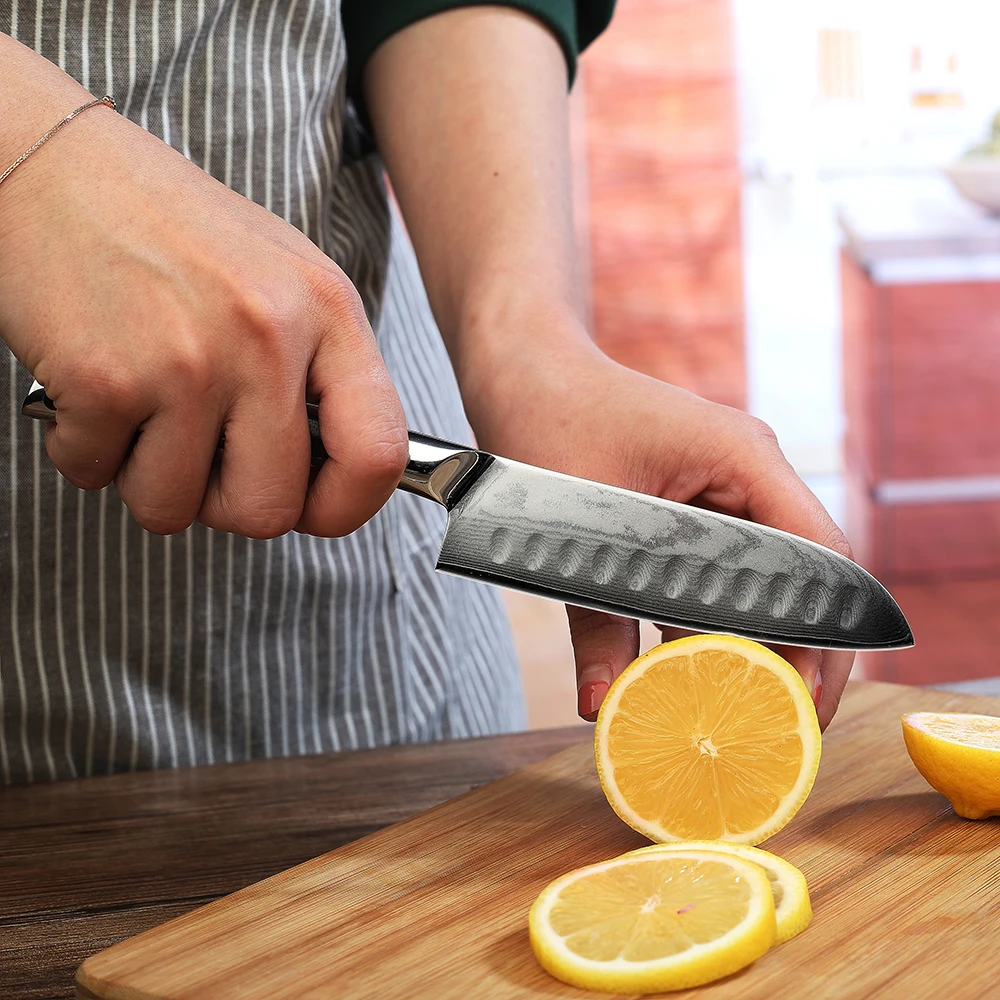 Keemake 8 ''Шеф-Повар 5 ''santoku Ножи японский VG10 Core острый нож 73 слоя ножи из