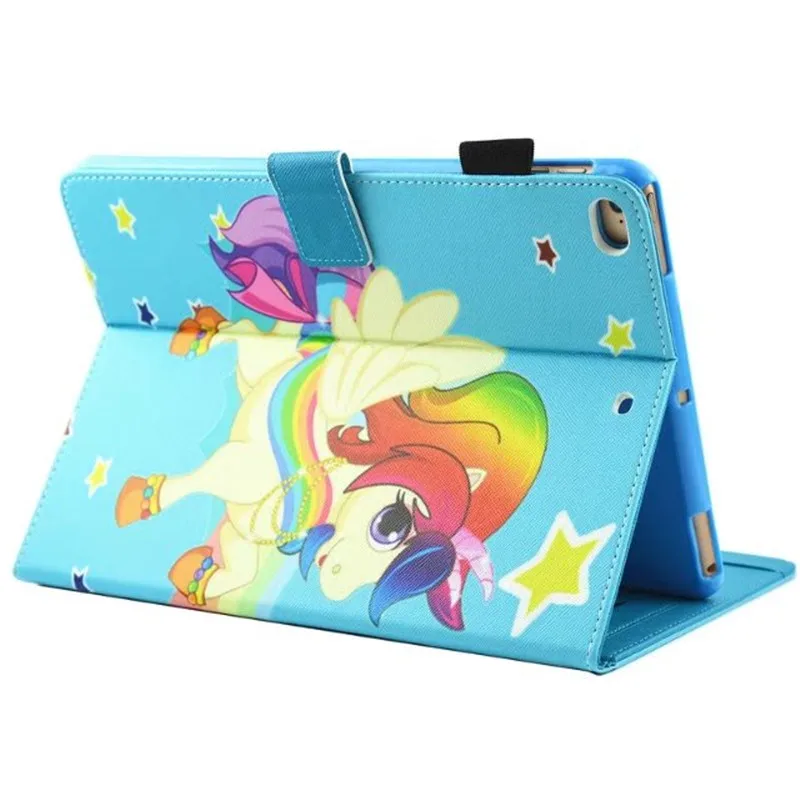Чехол для Apple iPad Air 1 2 откидной из ПУ кожи с подставкой планшета единорогом и