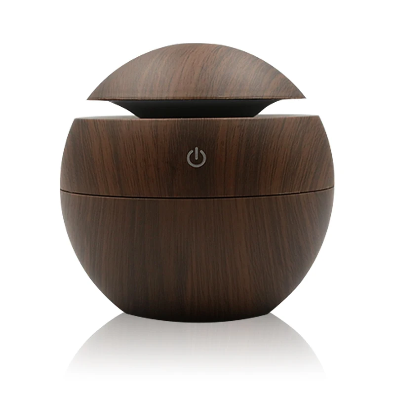USB 003 Electric Ultrasonic Air Humidifier Aroma Diffuser Essential Oil Aromatherapy 7 Color LED Cool Mist Maker for Office Home - Цвет: 001-dark-wood-130ml