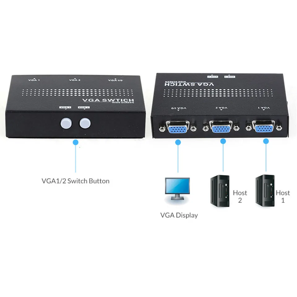 Unnlink vga коммутатор 2X1 FHD 1080P @ 60 Гц 2 VGA сигнала в 1 выход 2*1 переключатель коробка для
