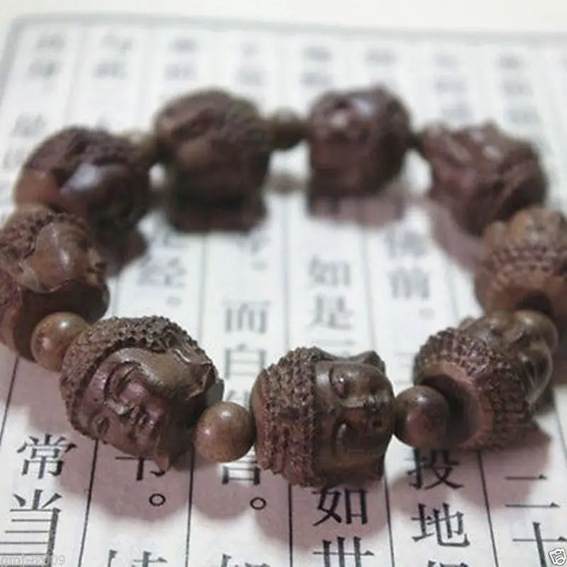 Ароматный агар дерево резной Гаутама головы Будды буддийский Молитва шарик Мала