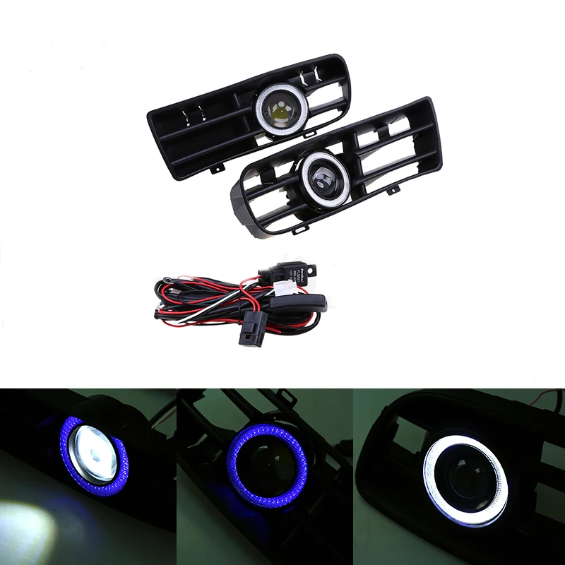 Синий Выпуклые зеркала заднего вида света тумана бампер решетка Наборы для ухода