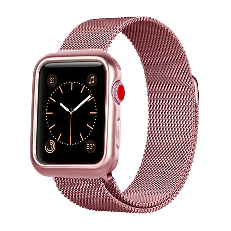 Чехол + ремешок для apple watch 4 5 Группа 44 мм 40 42 38 версия наручных часов iwatch 5/4/3/2/1