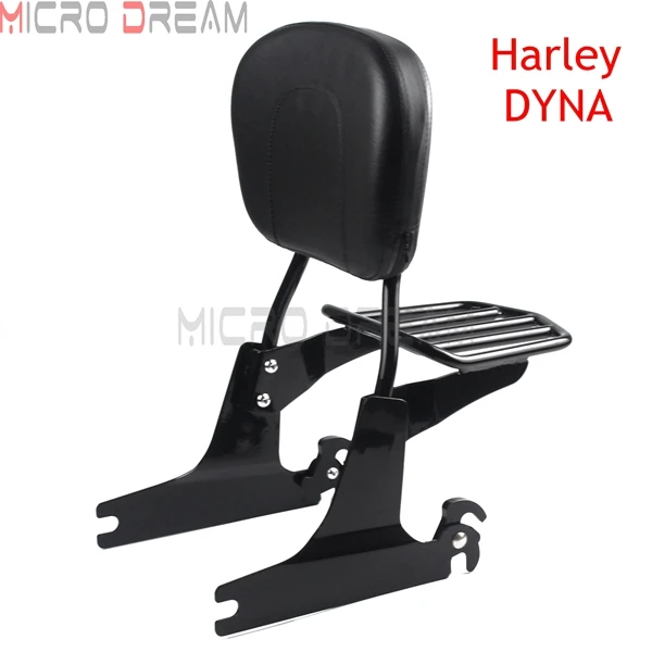 Black Съемная пассажирская спинка, мотоциклетная багажная стойка для Harley Dyna 2006-Up Street Fat Bob Low Rider Wide Super Glide - Цвет: Black