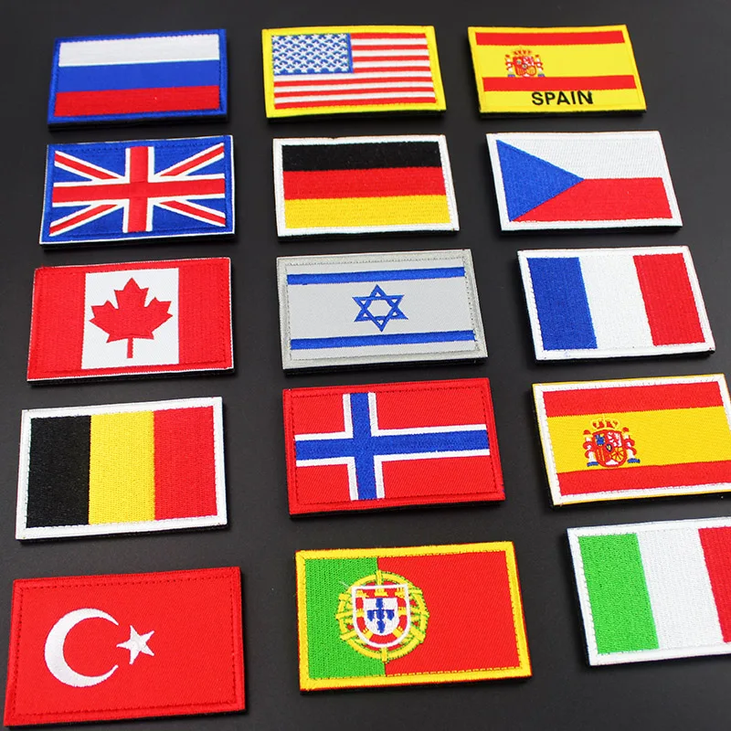 США Испания Италия Германия Франция Россия флаг значки палка на открытом воздухе