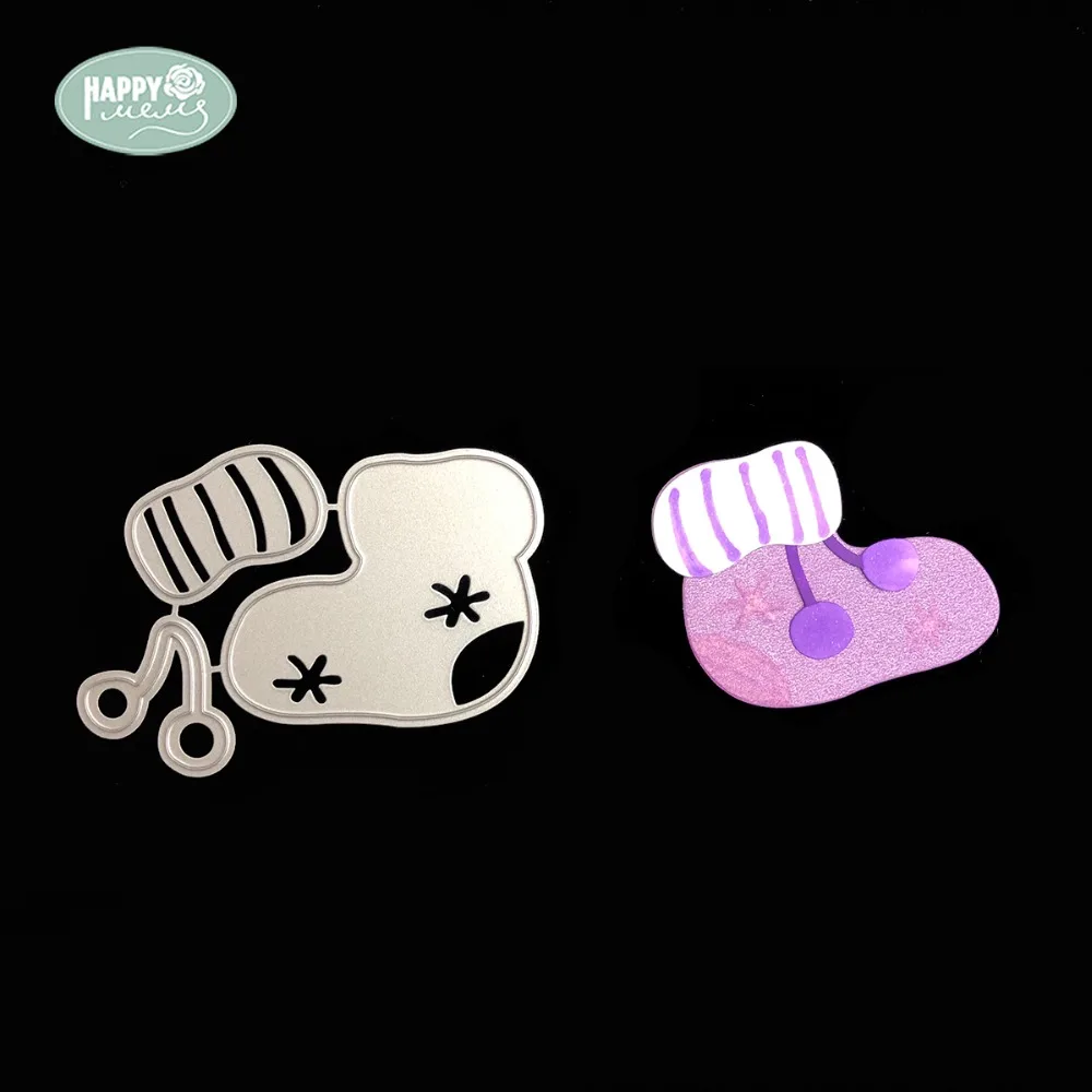 

Happymems Christmas Socks Cutting Dies Scrapbooking Card Making DIY Crafts Home Decorations Silver Die Cut