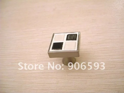 

12pcs lot free shipping Black and white mosaic porcelain cabinet knob