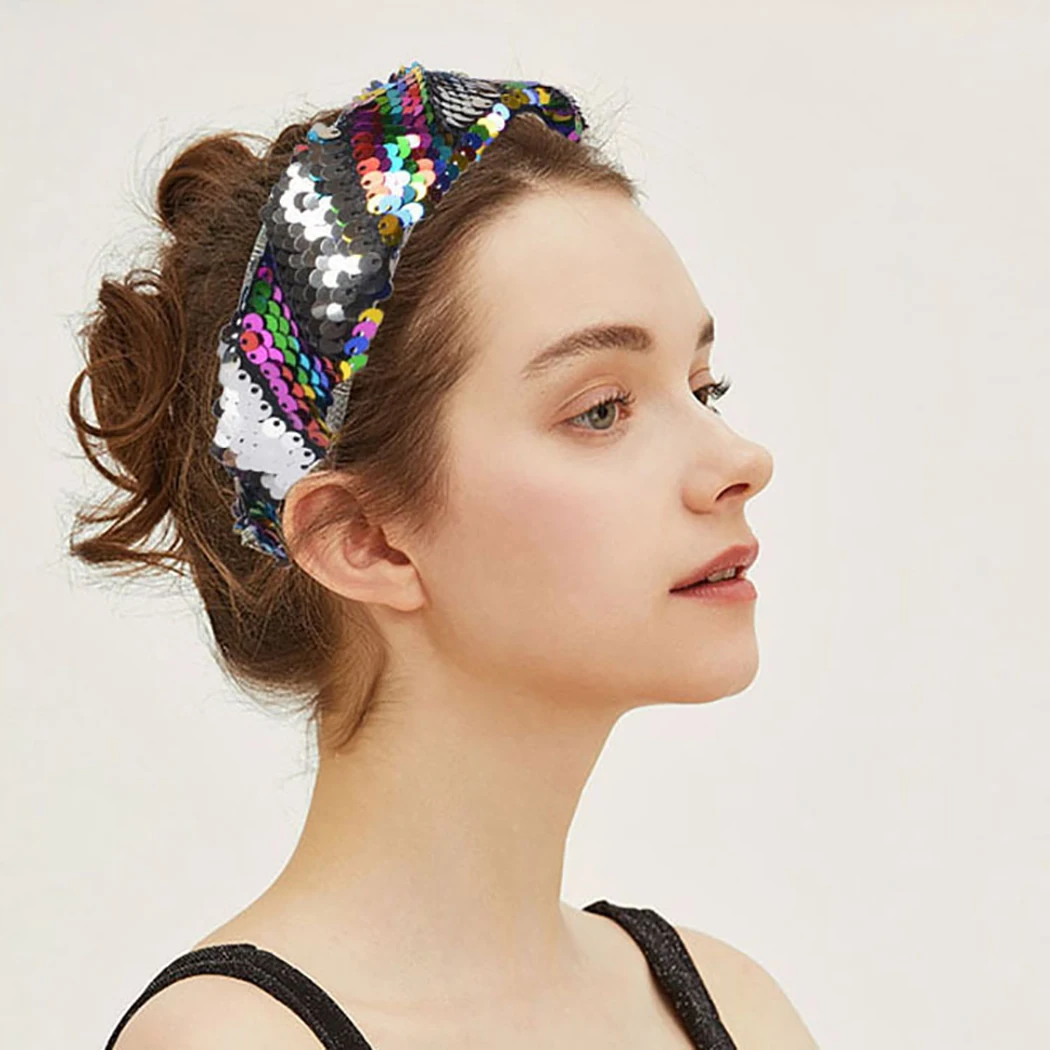 

3pcs Mermaid Glitter Sequin Headband Hair Band For Women Sequin Girls Headbands Birthday Party Hairband Hair Accessories