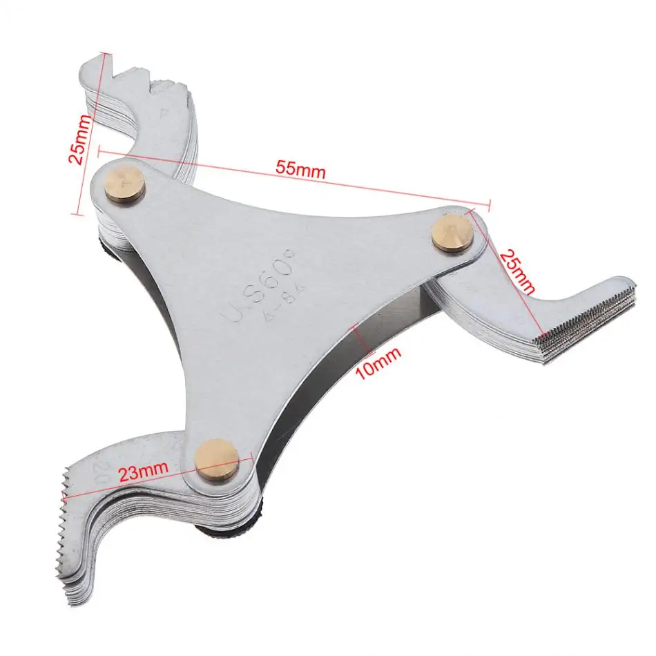 Калибр шаг винта 51 шт./компл. нержавеющая сталь США Спецификация датчик резьбы с