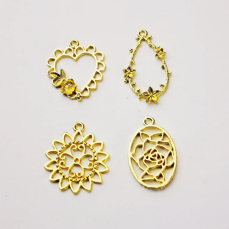 5 шт./лот подвеска с подвеской в виде цветка капли воды кружева оправа для