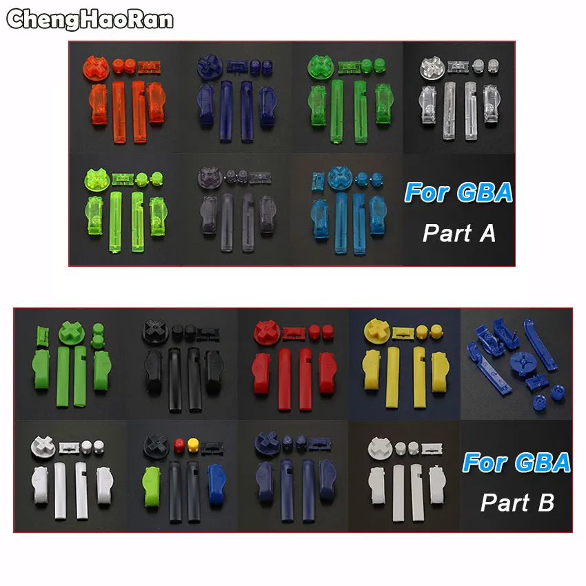 ChengHaoRan 10 комплектов красочных кнопок A B L R для Gameboy Advance Buttons Frame GBA D Pads кнопки