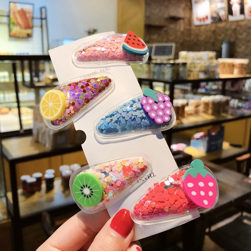 

MuHan новые корейские милые фрукты для женщин и девочек BB-зажимы цветные прозрачные заколки для волос аксессуары для волос головной убор детс...