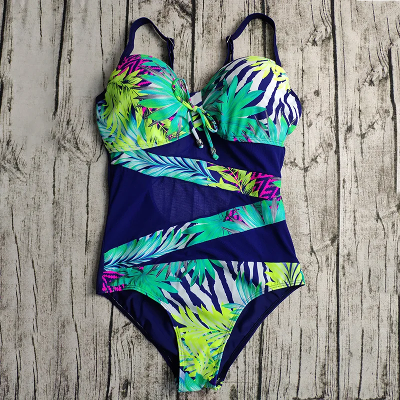 Сексуальный женский купальник большого размера цельный сетчатый Монокини