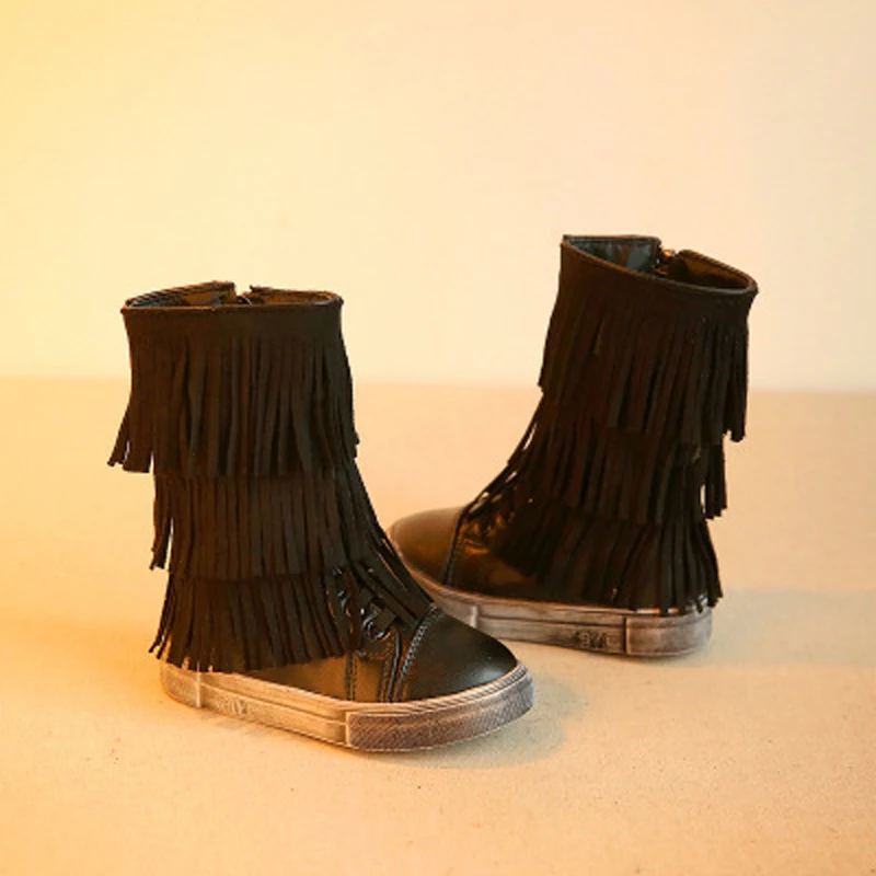 Новые Девушки Снег Сапоги Зимние Детская Обувь Кисточкой Теплые Короткие для