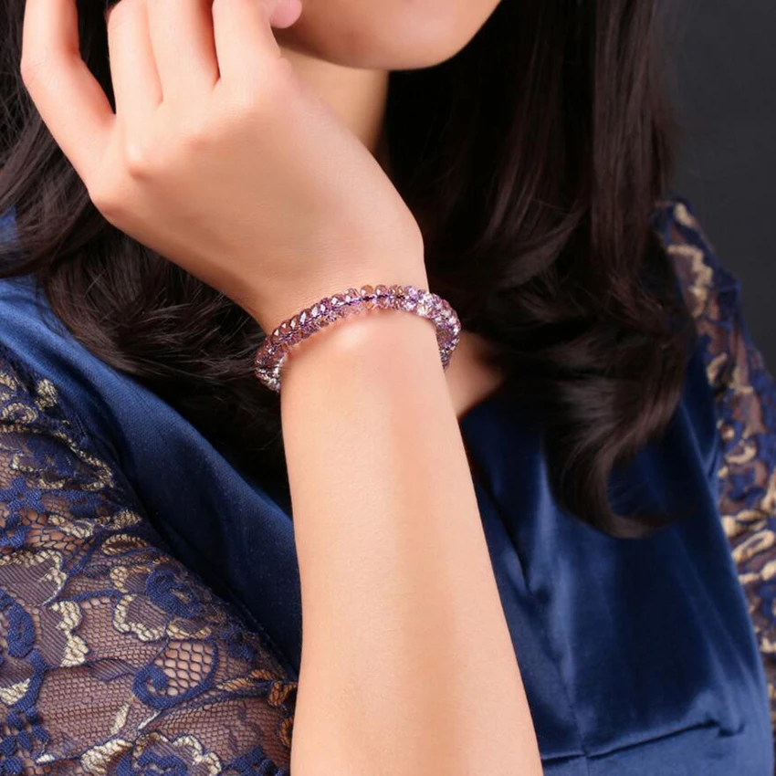 

Crystal Amethyst Bracelet Femme Corner Cut Jewelry Citrine Bracelets For Women Gift Female Natural Stone Bracelet Womens