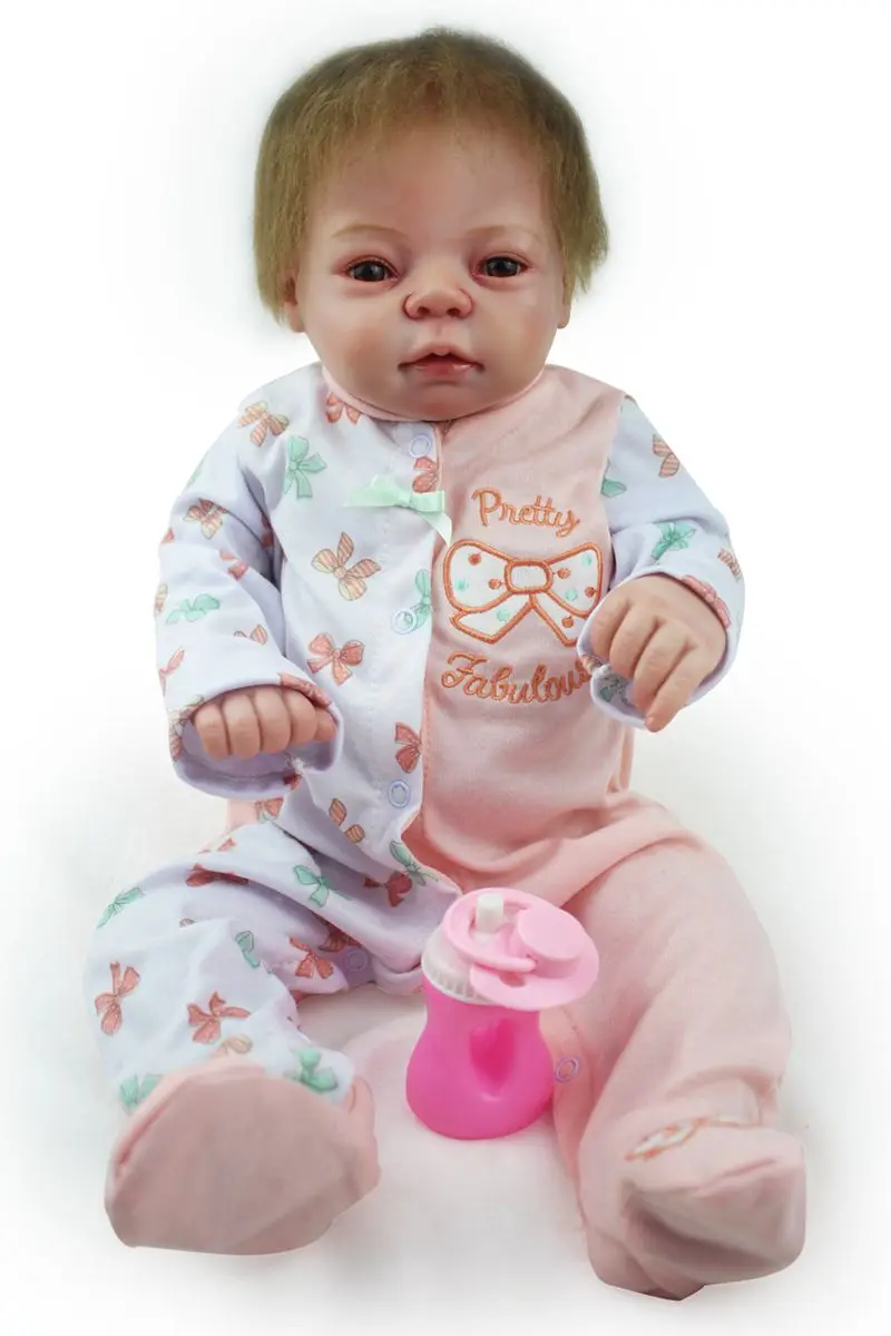 

55cm Full Body Silicone Girl Bebe Reborn Doll Kids Toys Lifelike Newborn Girl Babies Doll Birthday Gift Bathe Toy Brinquedos Hot