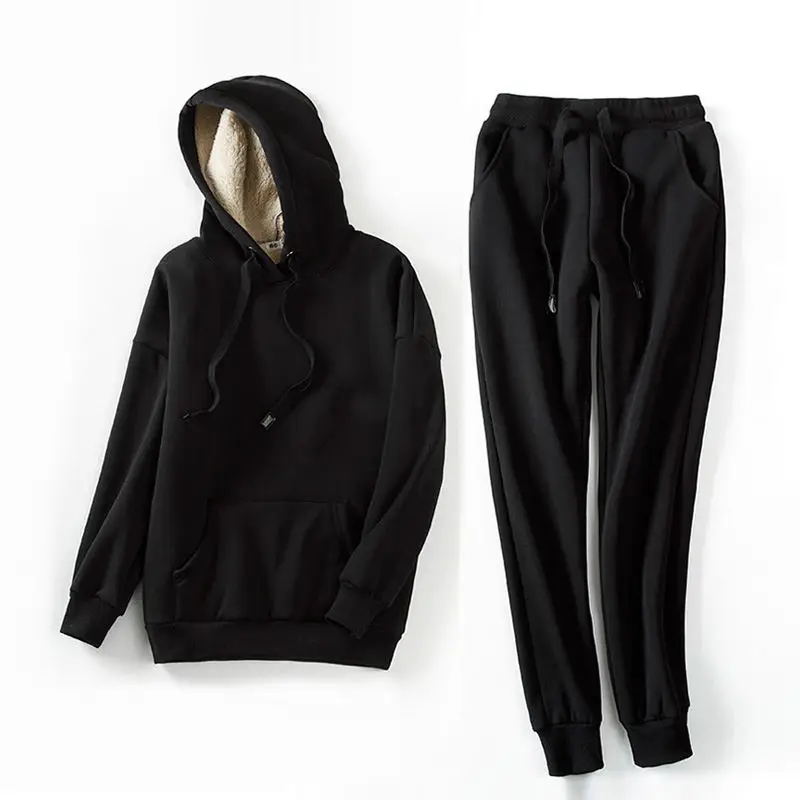 Осенний и зимний Повседневный Спортивный костюм пуловер с капюшоном свитер из
