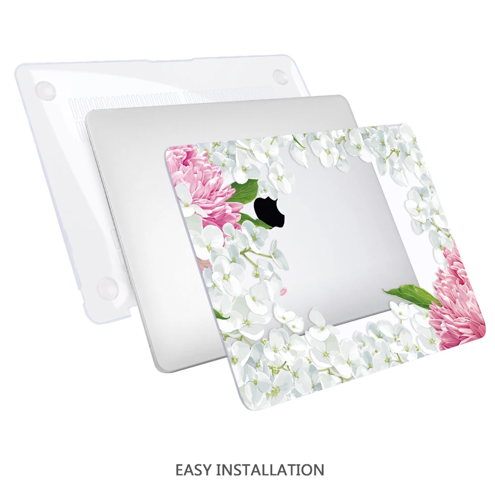 Flowers Laptop Case for Apple MacBook Pro Air Retina 11 12 13 15 Inch Touch bar Hard Cover Shell Sleeve with Free Gift