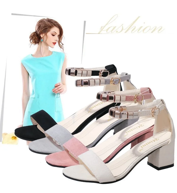 2019 г. новое поступление Модные женские сандалии обувь из флока на Высоком толстом