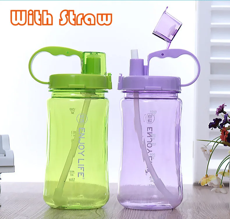 Высокое качество 2000 мл бутылка для воды розовый большой 1Л/2л пластиковые