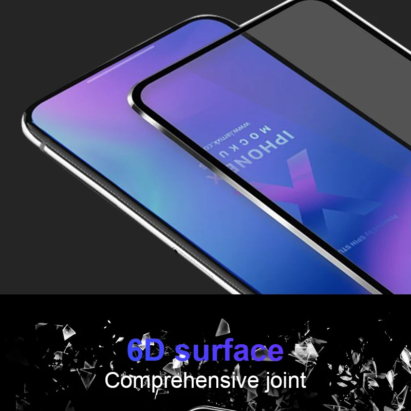 6D закаленное стекло с закругленными краями для защиты экрана iPhone X на для Apple iPhone 5 5S SE 6 6s 7 8 Plus 10 X стеклянная пленка 3D
