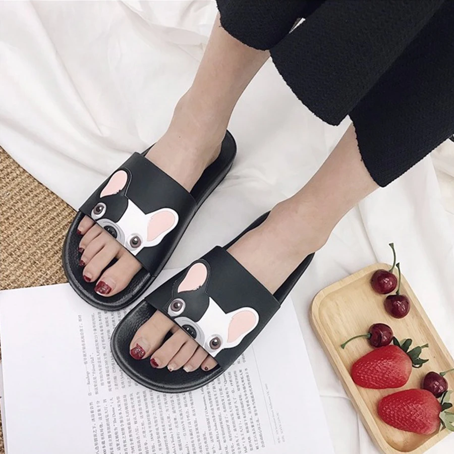 Тапки LCIZRONG женские домашние милые Мультяшные шлепанцы с собаками пляжные