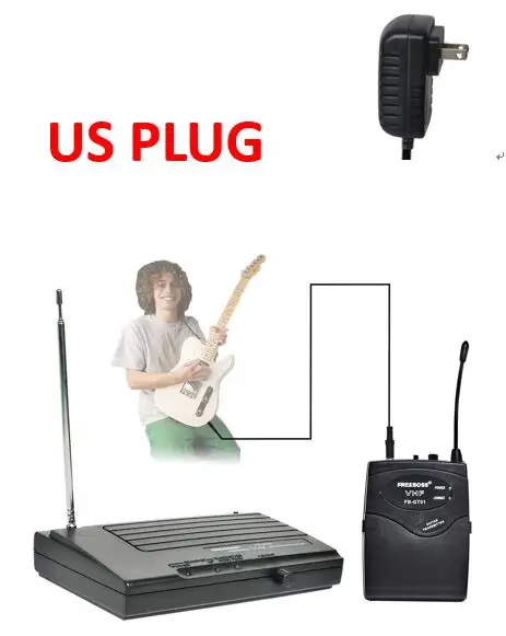 Freeboss FB-GT01 VHF беспроводной гитарный микрофон - Цвет: US Plug