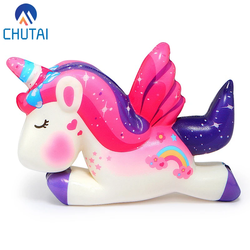 Kawaii Pegasus Unicorn Squishy PU Мягкий медленно поднимающийся ароматизированный хлеб Squeeze игрушки Моделирование Ремесло Декор Рождественский подарок для детей 11*8*3 см