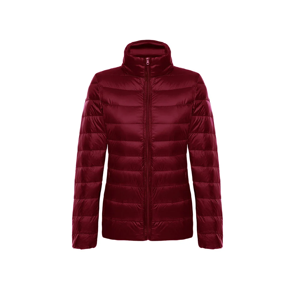 

Autumn Winter Warm Down Coat Women Down Jacket Slim Thin Female Ultra Light Warm Stand Collar Plus Size Feather Outwear 6XL 7XL