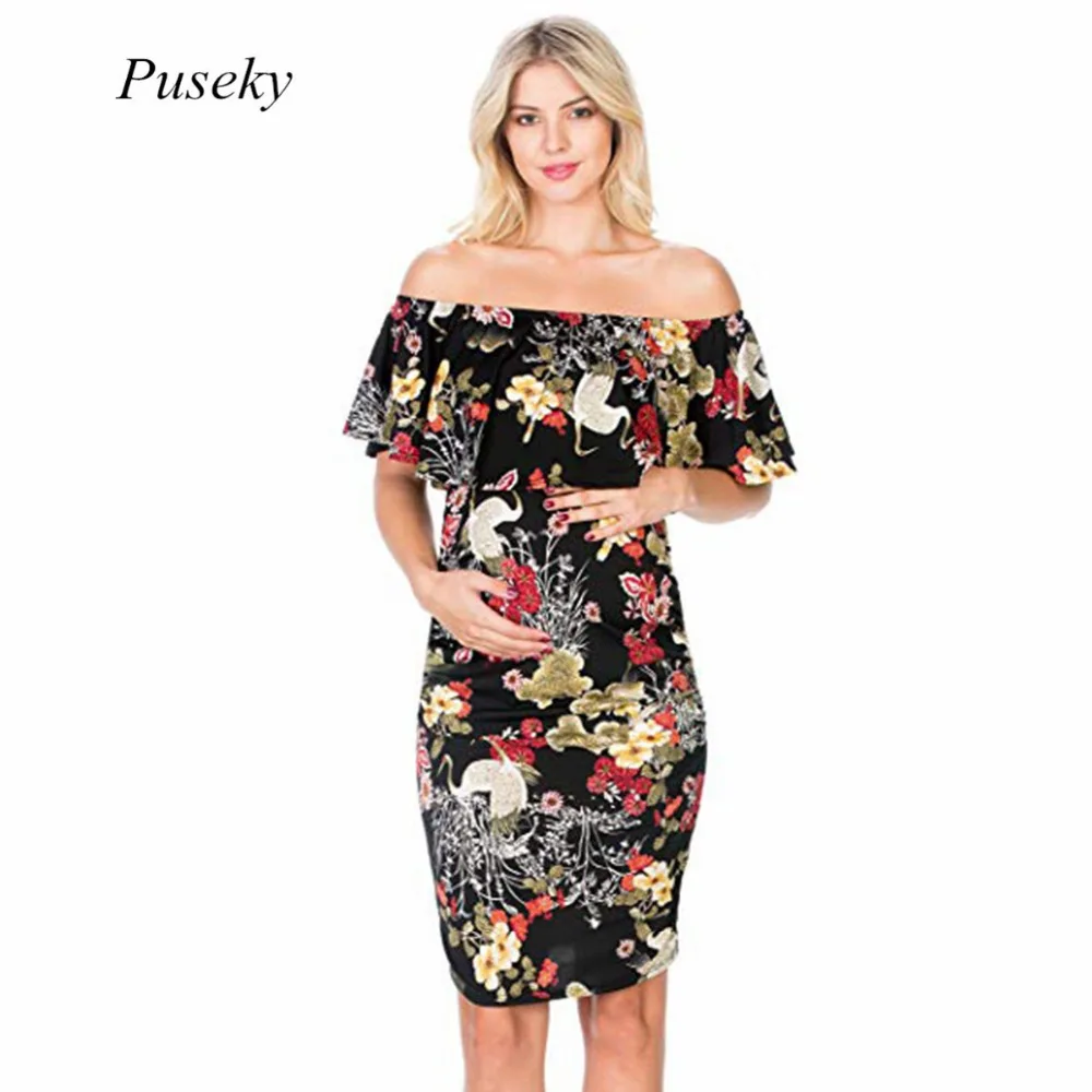 2018 для беременных Для женщин лодка подсоединяются Раффлед Цветочные Тонкий